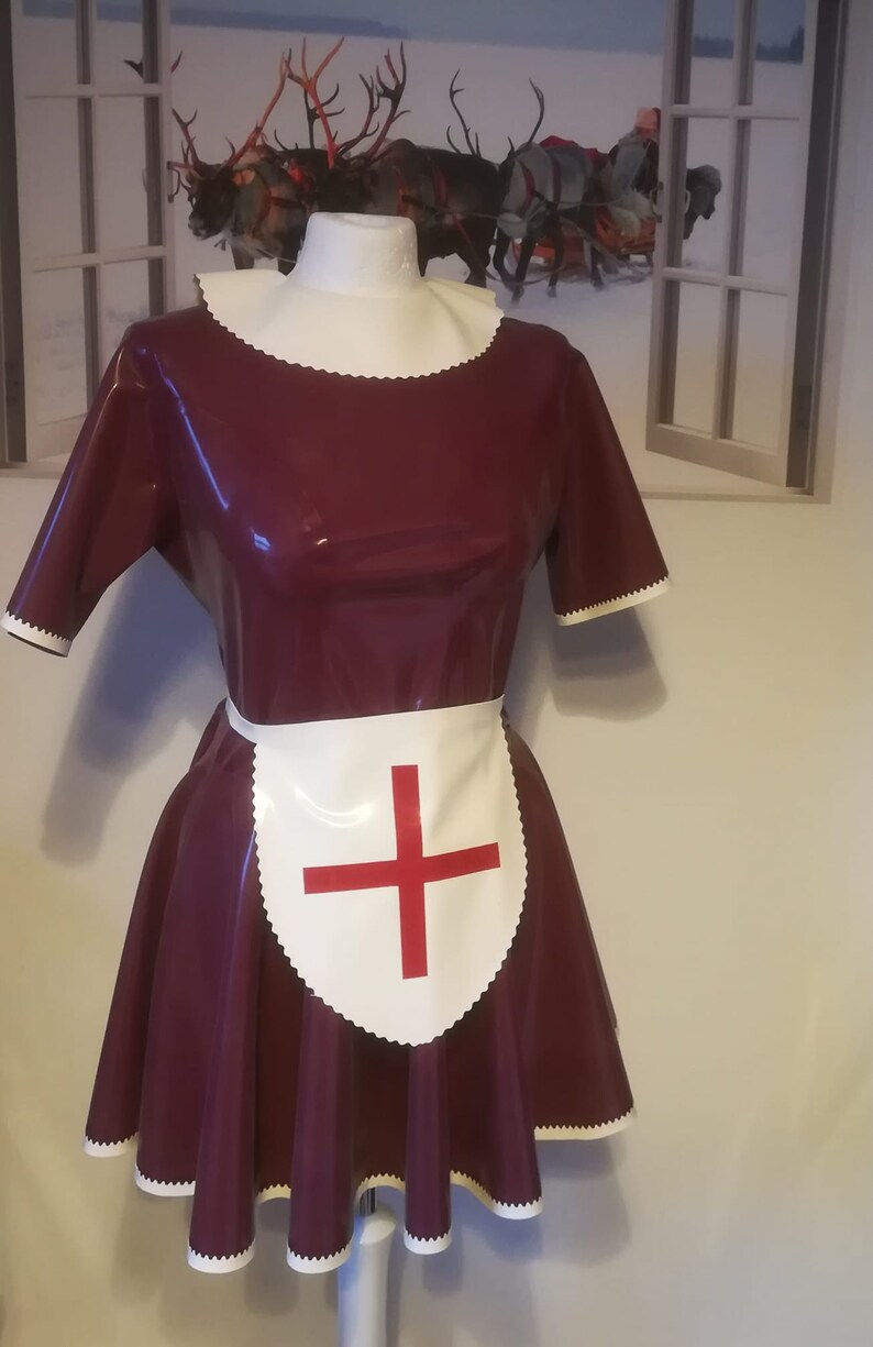 Latex Nurse Dress Nurse Dress With Apron Etsy