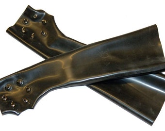 Latex Fingerless Spiked Gloves
