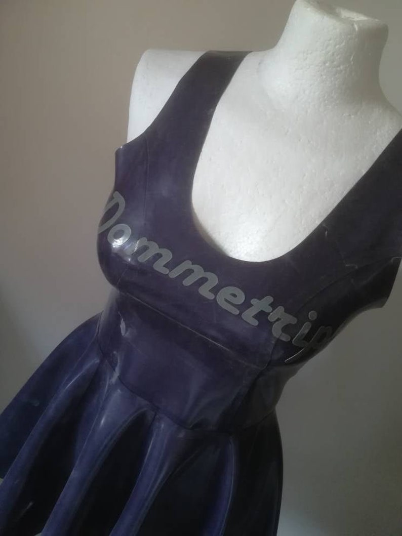 Custom Text Latex Dress Sleeveless Latex Swing Dress Personalised Clothing