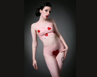 Two Piece Latex Hearts Set