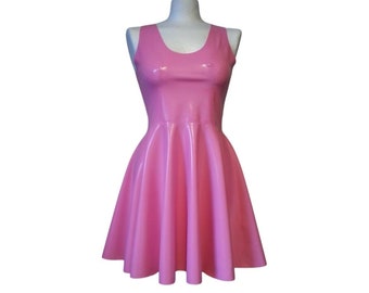 Sleeveless Latex Swing Dress