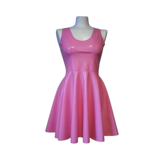 Sleeveless Latex Swing Dress, Fit and Flare Skater Style Handmade Latex  Clothing - Etsy