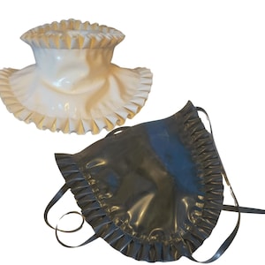 Frilled Latex Collar and Apron Set