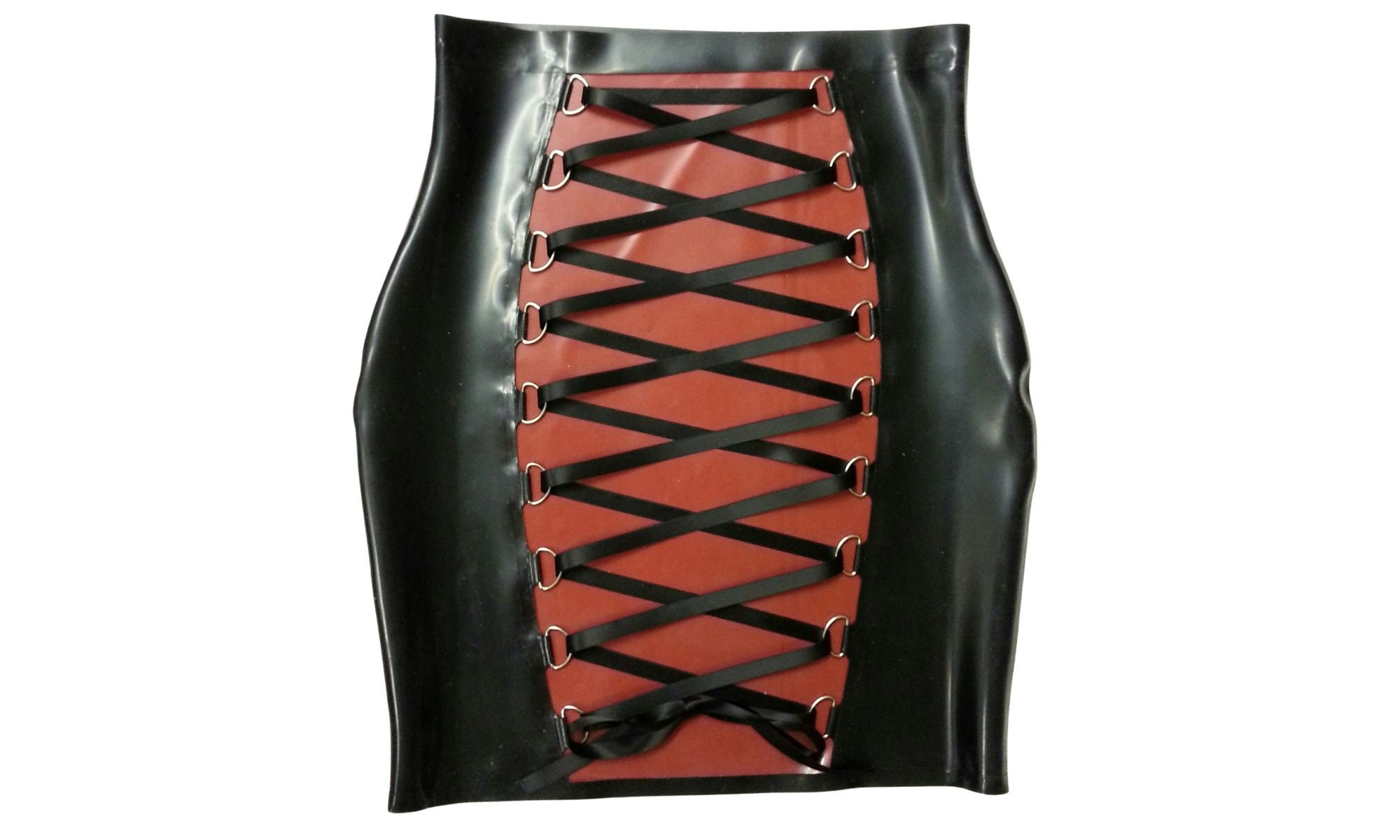 High Waist Latex Corset Skirt