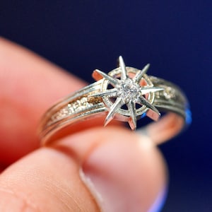 Gale’s Ring, B4ldur’s G4te 3 Inspired Jewelry, 950 Silver Starburst Ring with Crystal, DND Fantasy Engagement Ring, Gamer Gift BG3