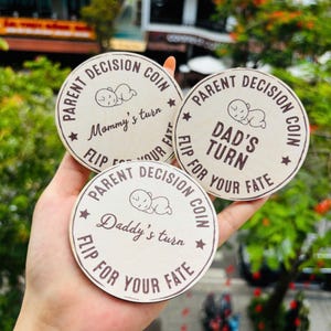 New Parent Decision Coin – Baby Shower Gift, Funny Flip Coin for Mom & Dad, Who’s Turn Token, Parent Duty Gift