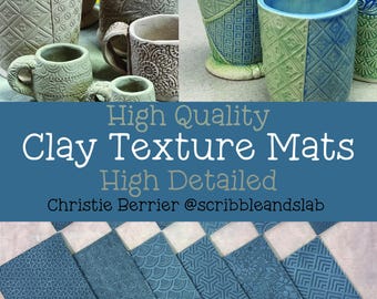 01-70 Fine Detail Texture Mats for Earthenware Stoneware Porcelain Clay Tools