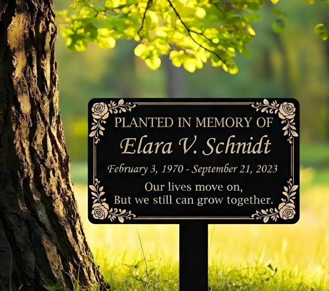 Custom Memorial Sign, Metal Yard Stake for Memory Dedication Garden ...