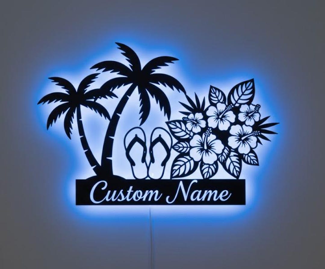 Custom Backyard LED Sign, Personalized Metal Wall Art, Outdoor Decor ...