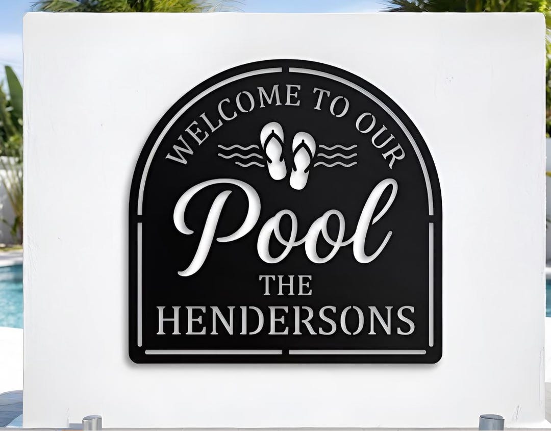 Kelly Pool Sign Pool Area Metal Wall Decor, Life is Better by the Pool Sign, Backyard ...