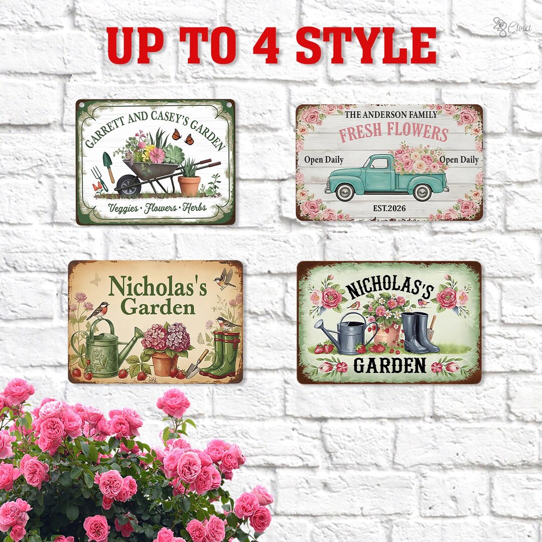 Personalized Outdoor Metal Garden Sign, Custom Herb Garden Metal Sign ...