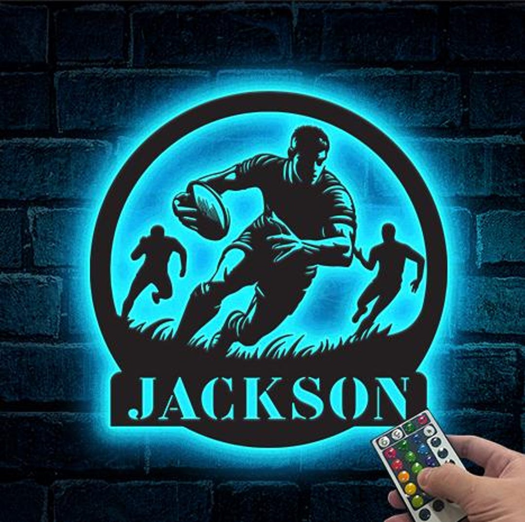 Custom Rugby LED Sign Rugby Player Name Sign Rugby Lover Gifts Boys ...