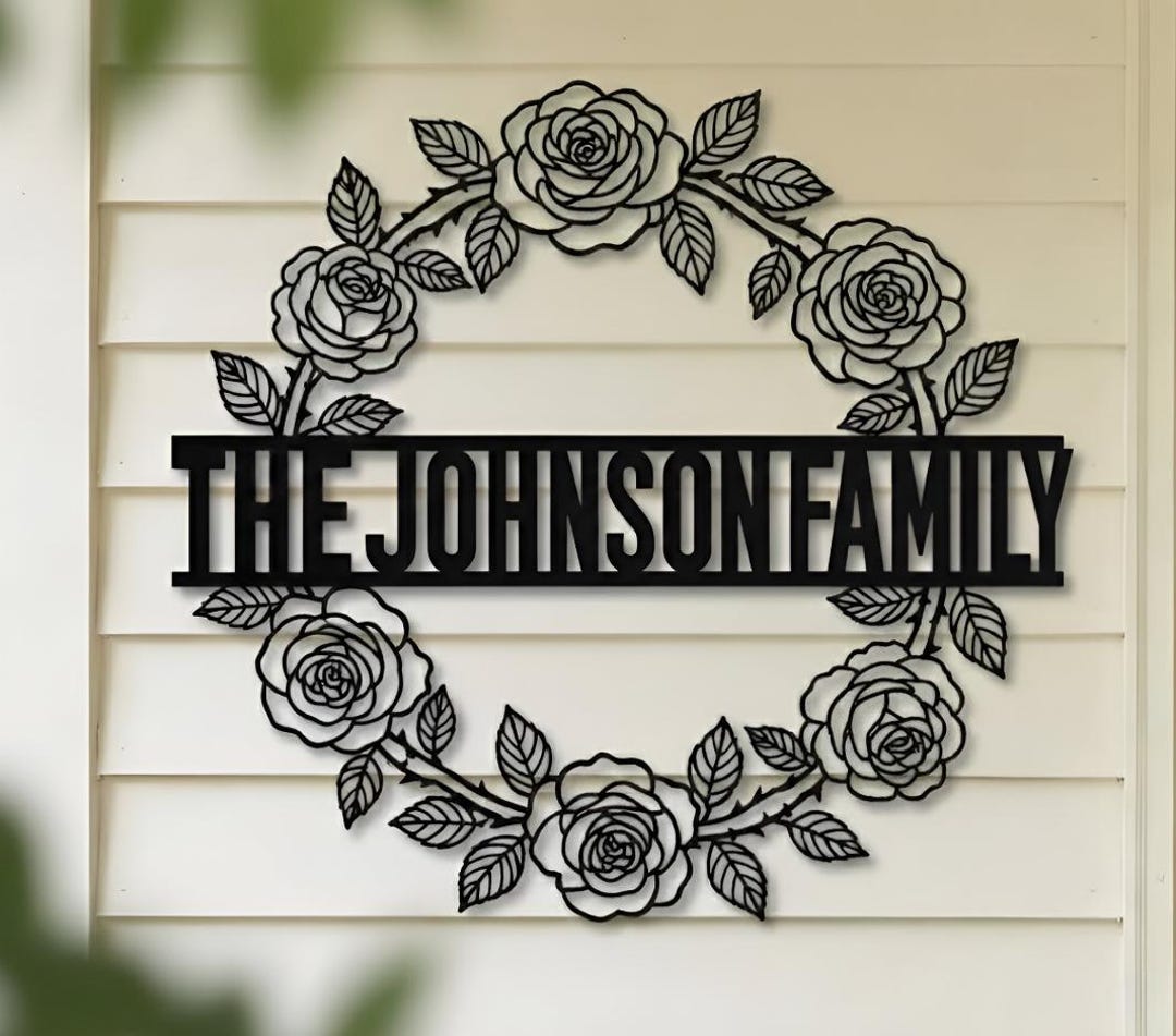 Custom Last Name Sign Personalized Family Name Sign Metal Wall Art ...