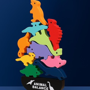 Wooden Animal Stacking Toy: Montessori Balance Game, Eco-Friendly Puzzle