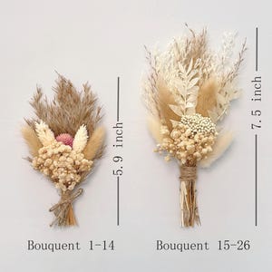 Minibukett med torkade blommor, Frierigåva för brudtärnor, Bröllops- och heminredning, Presenter till brudtärnor bild 8