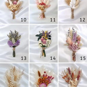 Minibukett med torkade blommor, Frierigåva för brudtärnor, Bröllops- och heminredning, Presenter till brudtärnor bild 5