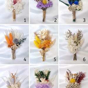 Minibukett med torkade blommor, Frierigåva för brudtärnor, Bröllops- och heminredning, Presenter till brudtärnor bild 4