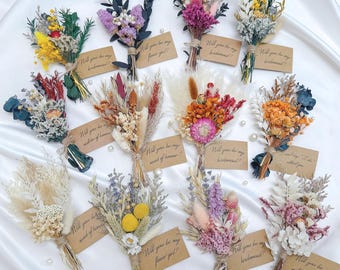 Dried Flower Mini Bouquet, Bridesmaid Proposal Gift, Wedding & Home Decor, Party favors, Bridesmaid gifts