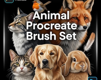 Animal Fur and Feather Brush Set | Procreate and Photoshop (Digital Download)