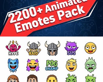 2200+ Animated Twitch Emotes | Hype, GG, Raid (Digital Download)