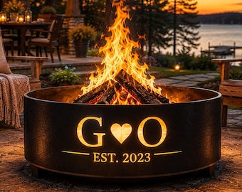 Custom Logo Fire Pit, Personalized Metal Fire Pit, Family Name Fire Pit, Custom Backyard Patio Decor, Fire Pit Gift, Metal Outdoor Fire Pit