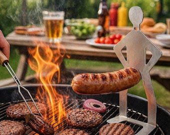 Funny BBQ Man HotDog Holders, Woman Or Man Shaped Sausage Holders, Barbeque Lover Gift, Hotdog Cooker, Grill Accessories, BBQ Tool Gift
