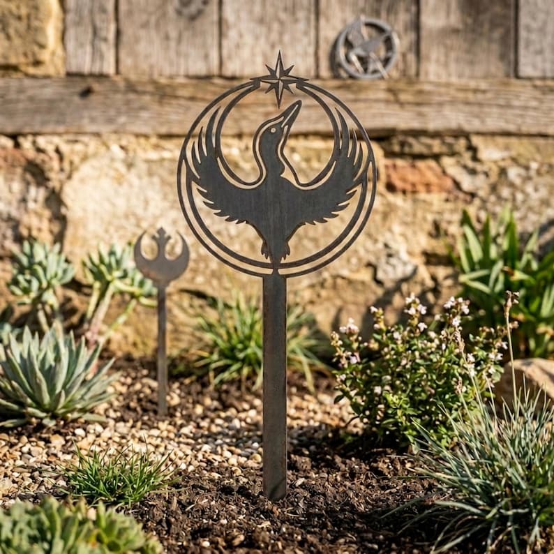Pond inspired steel loon art for outdoor spaces