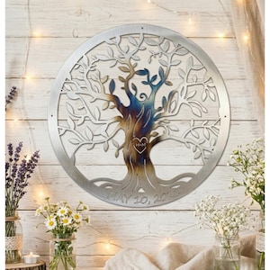 Personalized Love Tree Metal Artwork With Wedding Date