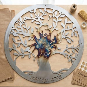 Tree Of Life Monogram Metal Decor For Home Wall