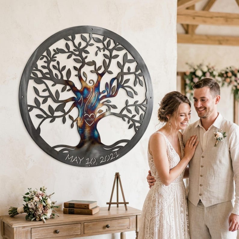Personalized Family Name Tree Of Life Metal Sign