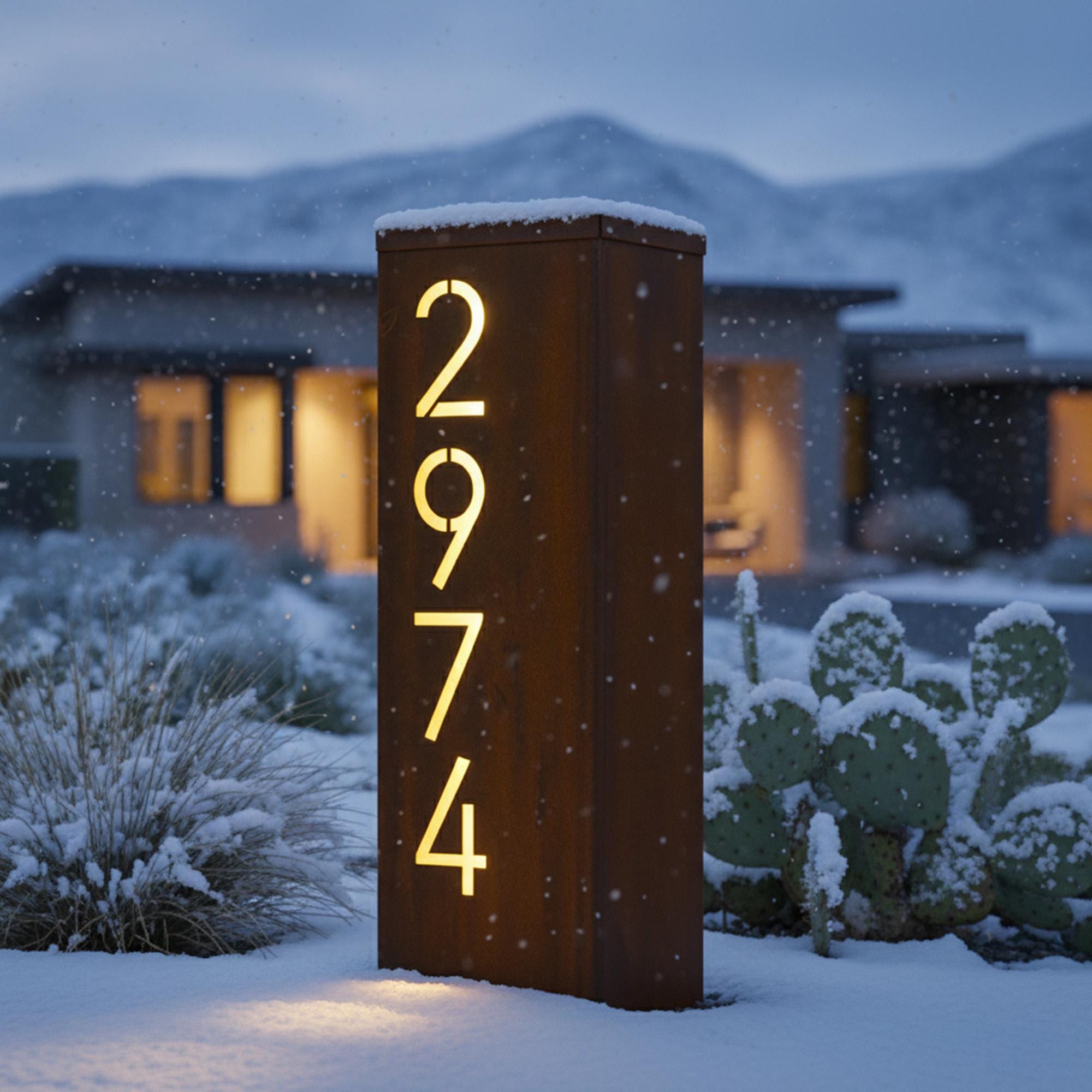 Custom Led Column Custom Steel Garden Column, Personalized Lighted Column Yard Art ...