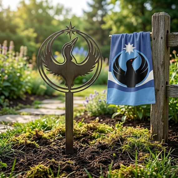 Steel Rebel Loon Garden Stake, Metal Rebel Alliance Symbol, Minnesota Lawn Decor, Gift For Protesters, Yard Stake Decor, Nature Bird Gift