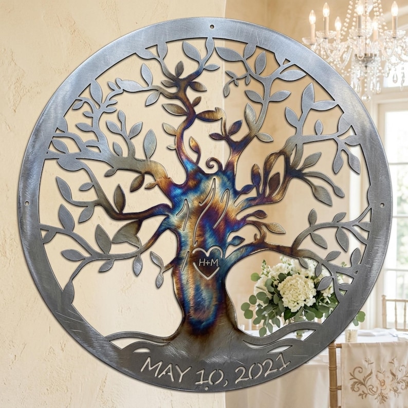 Handmade Tree Of Life Metal Wall Hanging For Couples