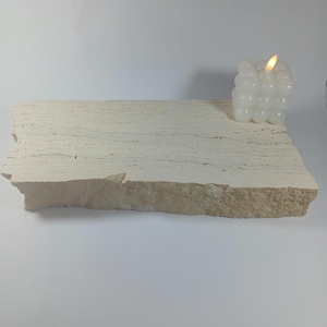 Organizador de travertino de piedra natural, accesorios, joyero y soporte de maquillaje.