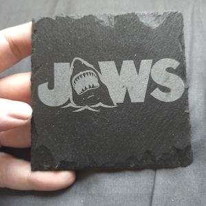 Jaws inspired slate coaster