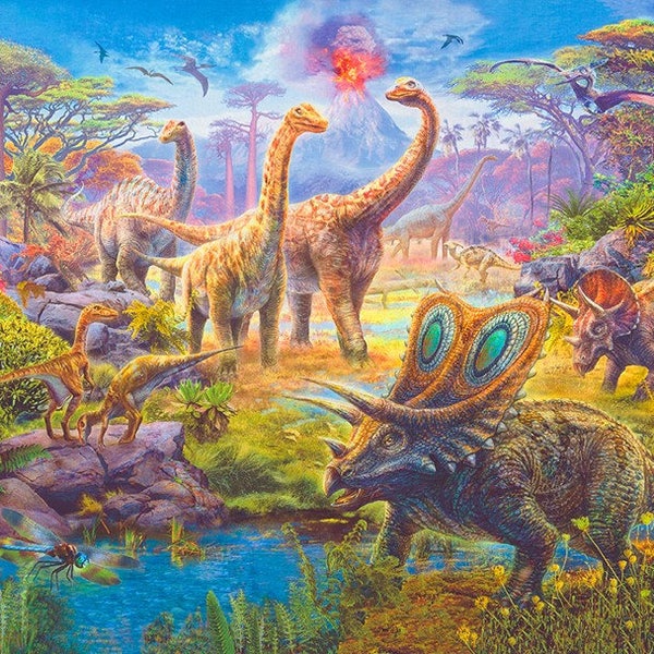 Adventure, Dinosaurs, Picture This, Jan Patrik Krasny, Robert Kaufman Fabrics