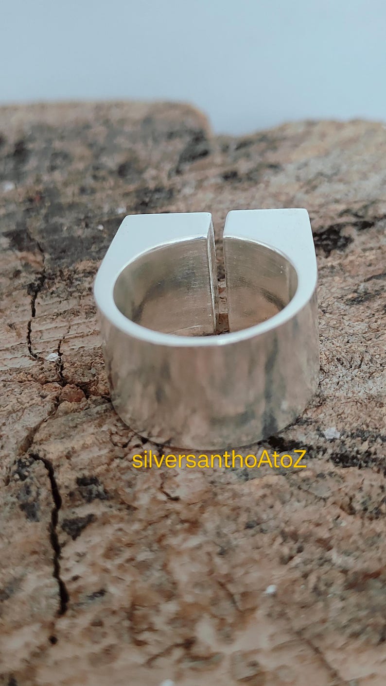 Open Signet Ring 925 Sterling Silver Open Signet Ring, Handmade Squared Band - Etsy