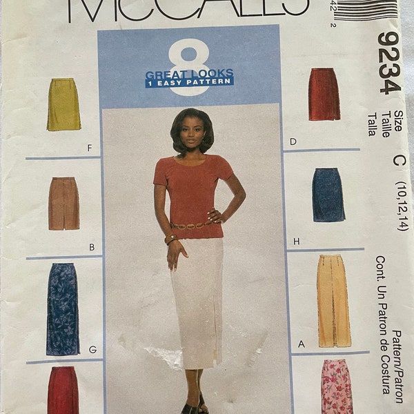 McCall's 9234 Pattern Misses' Skirt in 2 lengths  Sz 10, 12, 14  UNCUT