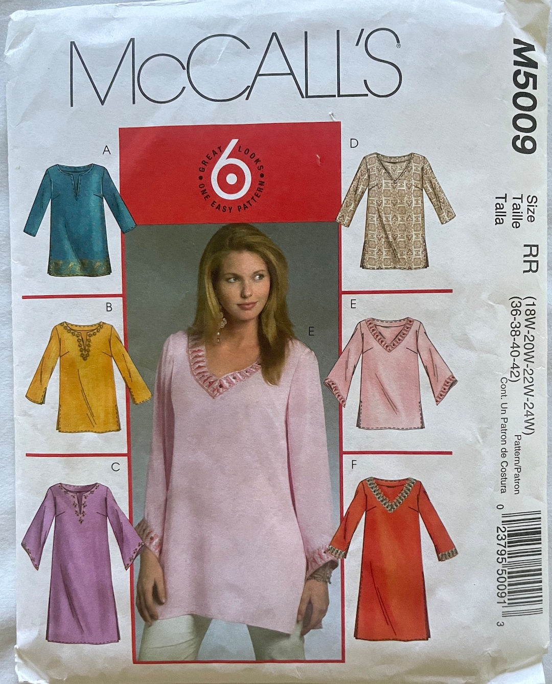 Mccall's 5009 Pattern Women's/petite Tunics Szs 18 W Etsy