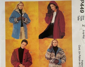 McCall's 449 Pattern Misses' Reversible Jacket  Sz L, XL  UNCUT