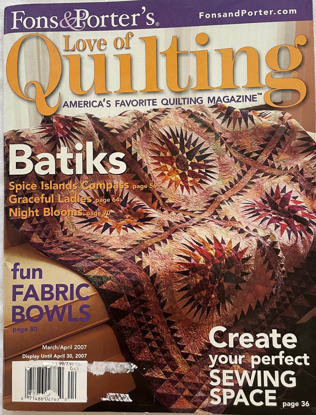 Fons & Porter's Love of Quilting Magazine March/april 2007 - Etsy