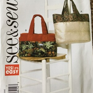 See & Sew B6274 Craft Pattern Bags Purses UNCUT