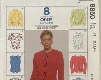 トップスパターン② McCall's 8850 パターン ミセス トップス、ブラウス サイズ 20、22、24