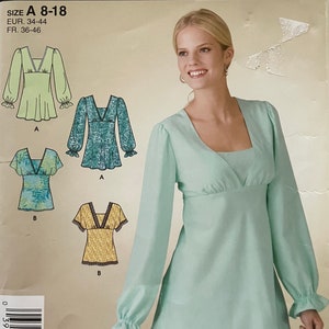 Simplicity 3842 Pattern Misses' Pullover Bias Tunic or Top Sz 8 18 ...