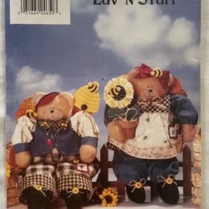 Butterick 4755 Pattern 13" Honey Bears UNCUT