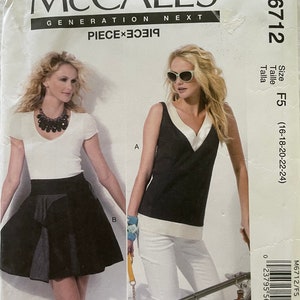 McCall&#39;s 6712 Pattern Misses&#39; Tops & Skirt Sz 16 - 24 UNCUT