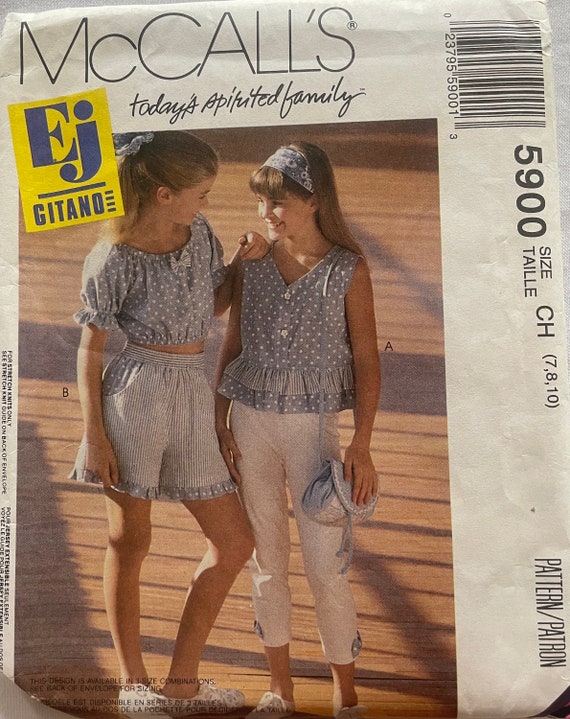 Mccall s 5900 Pattern Girls Tops Shorts Pants Sz 7 8 10 UNCUT Etsy Canada