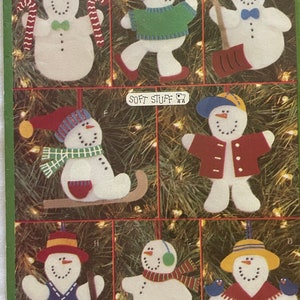 Butterick 5228 Pattern No-Sew Snowmen Ornaments UNCUT