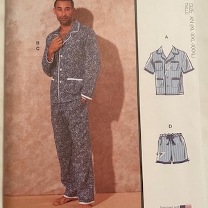 Op de afbeelding: McCall's naaipatroon M8262 met een pyjamaset met bloemenprint. Het patroon bevat opties voor een shirt met lange mouwen en een broek, evenals een shirt met korte mouwen en een korte broek. Ontworpen en gedrukt in de VS.