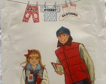 Simplicity 9316 Pattern Girls' and Boys' Quilted Vest Sz 12 14  UNCUT